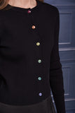 ROP-RPW2504 BLACK RHINESTONE CARDIGAN