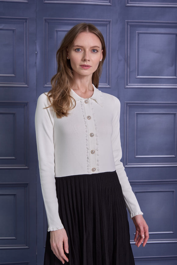 ROP-RPW2506 IVORY BUTTON TOP