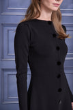 ROP-RPW2507 BLACK VELVET KNIT DRESS