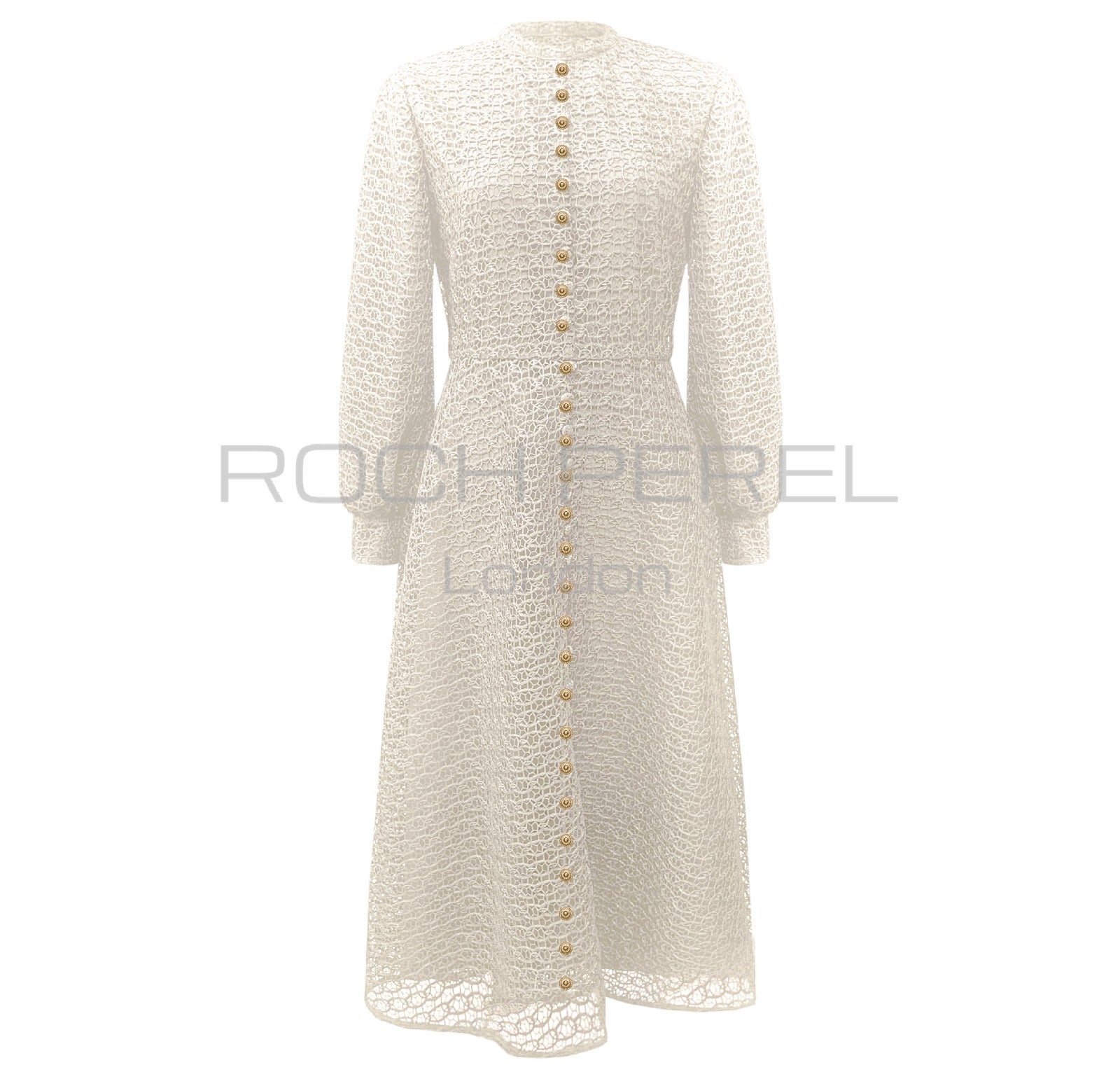 ROP-RPS2533 IVORY CIRCLE LACE DRESS