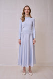 ROP-RPS2521 BLUE SATIN CIRCLE SKIRT