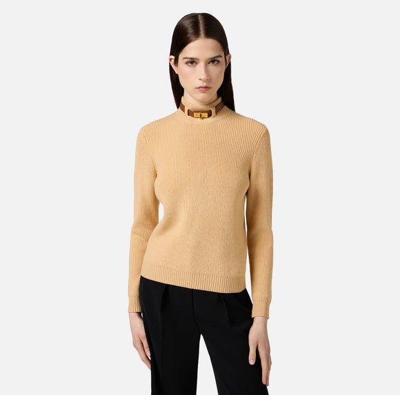 ELS-MK05S56 HONEY JEWEL STRAP WOOL TOP