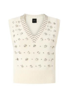 PKO-105639 PONZIANE IVORY DIAMANTE VEST