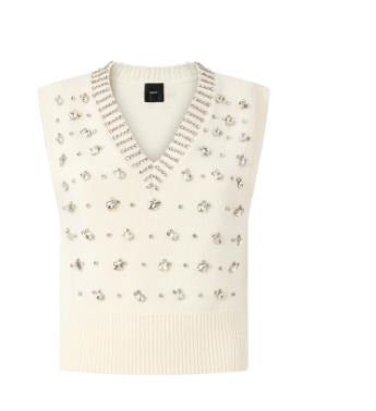PKO-105639 PONZIANE IVORY DIAMANTE VEST