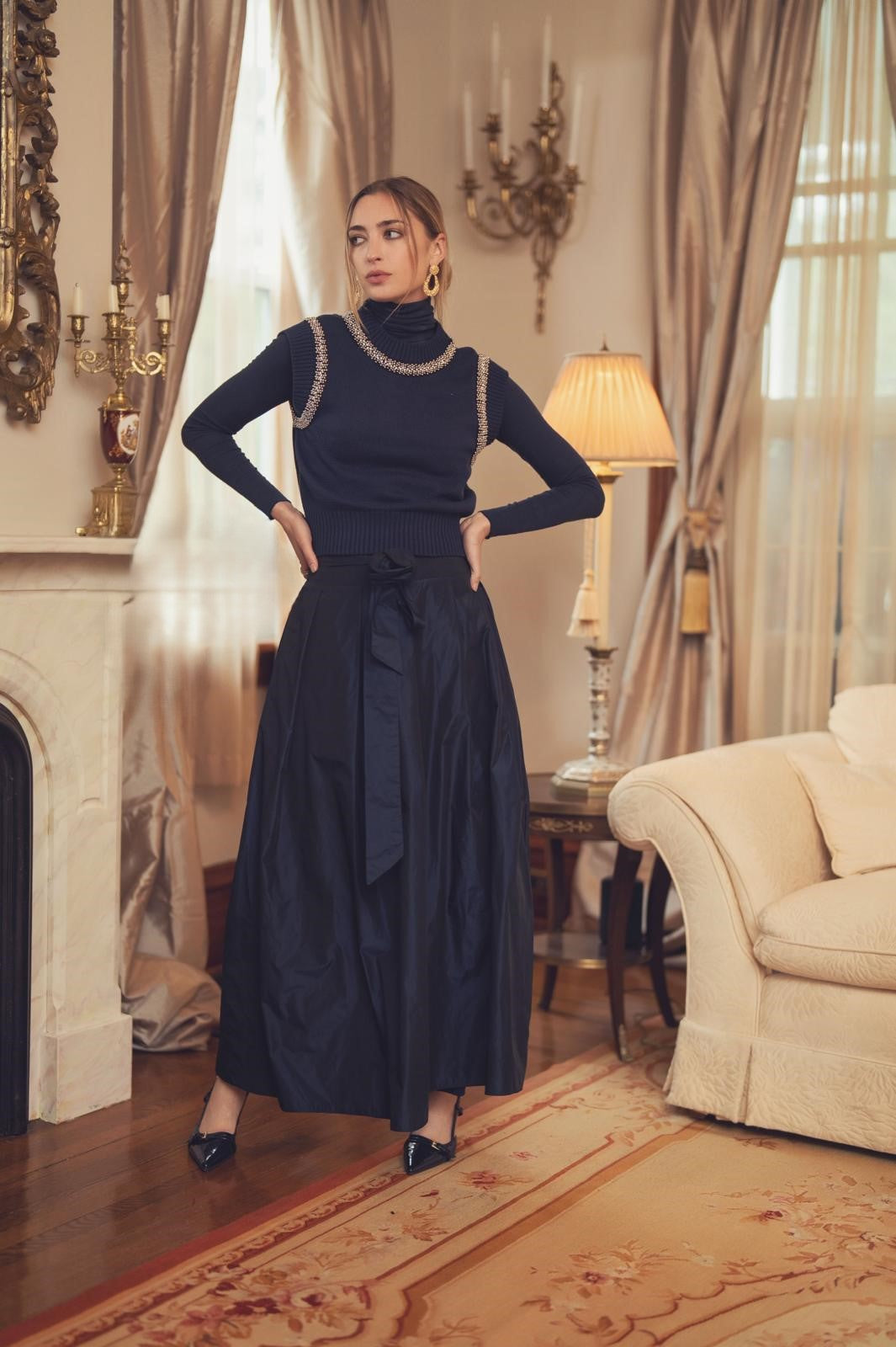 MIK-920KB-WS25-26 NAVY DIAMENTE EDGED VEST