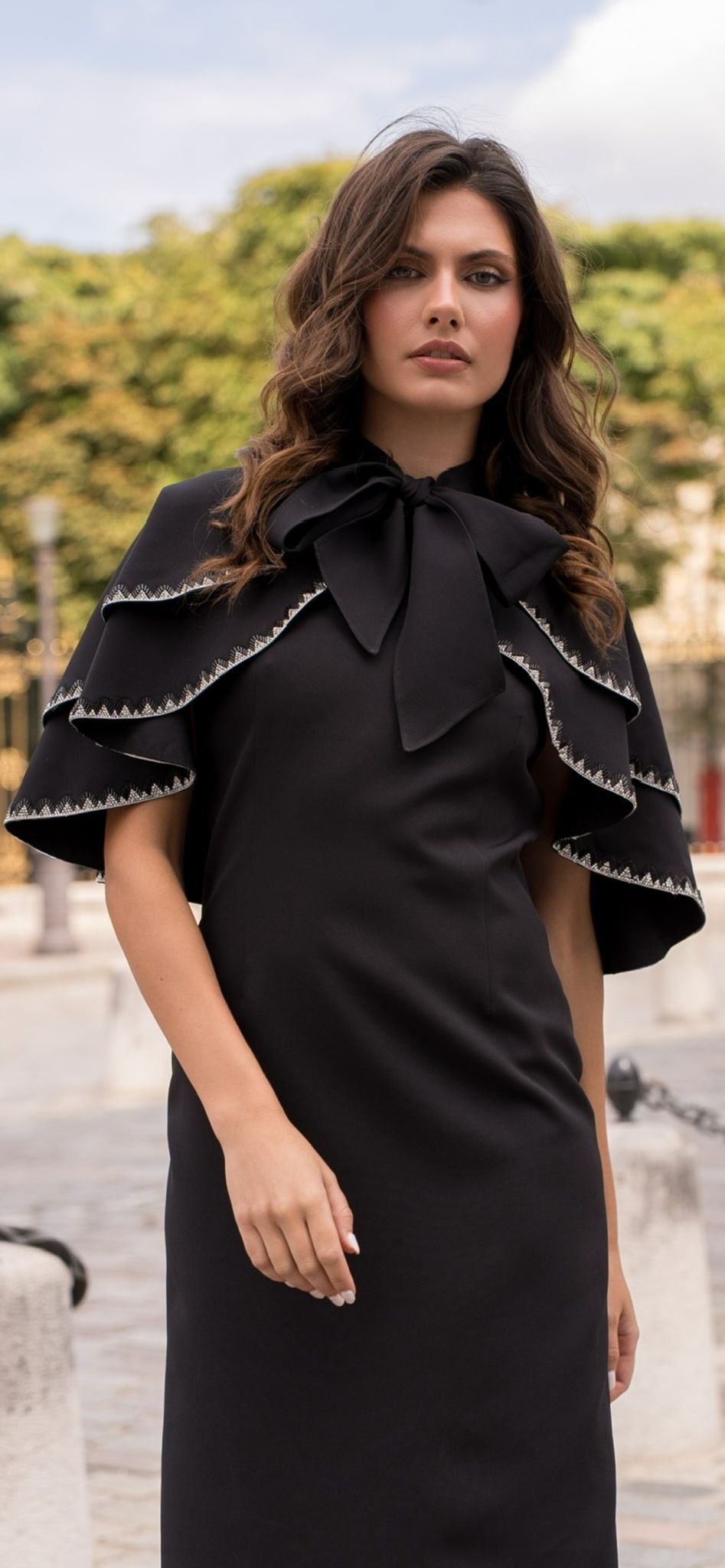 ECL-FRIVOLE BLACK DIAMANTE DRESS