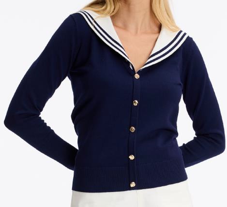 L&U-JE930 NAVY SAILOR BUTTON DOWN KNIT