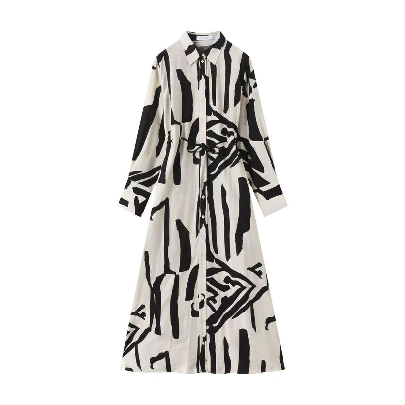 INO-M2-1705 WHITE&BLACK PRINT DRE