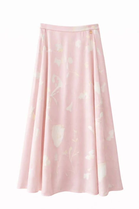 NOI-CH309B LIGHT PINK PRINT SKIRT