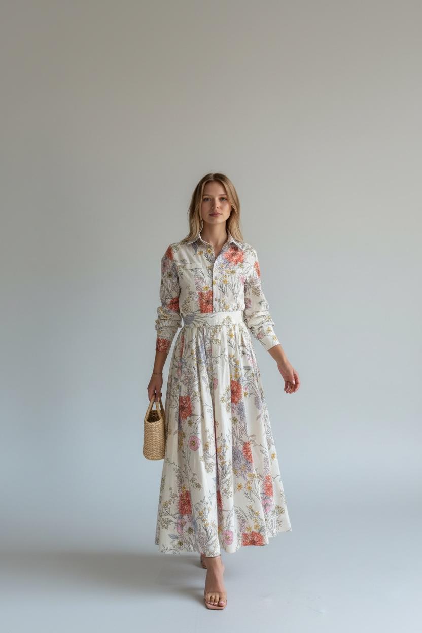 INO-M2-1773 WHITE&RED FLORAL DRESS