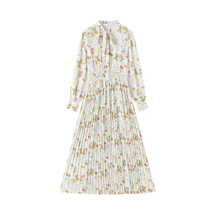 INO-M2-891F WHITE&YELLOW FLORAL DRESS DRESS
