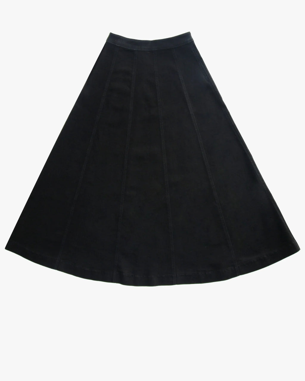 PAR-SK537 BLACK DENIM PANEL SKIRT