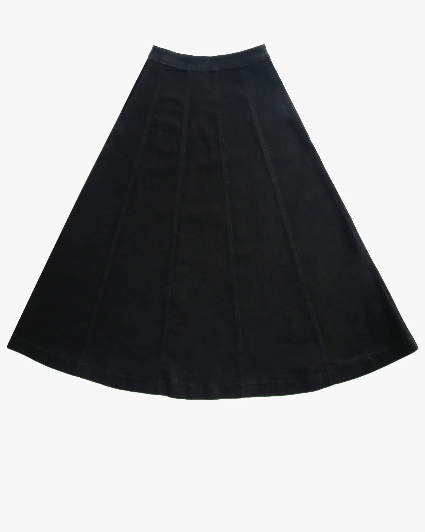 PAR-SK537 BLACK DENIM PANEL SKIRT