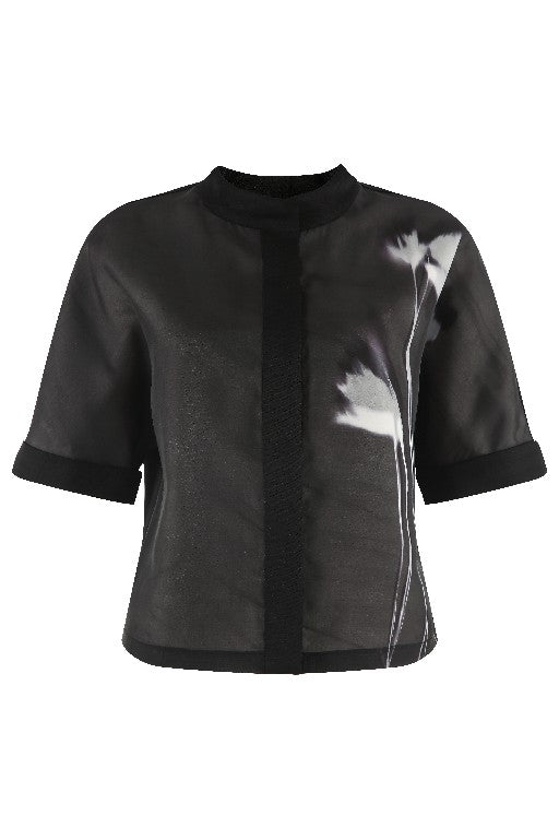 BNI-Y-25347 BLACK FLOWER PRINT BLOUSE