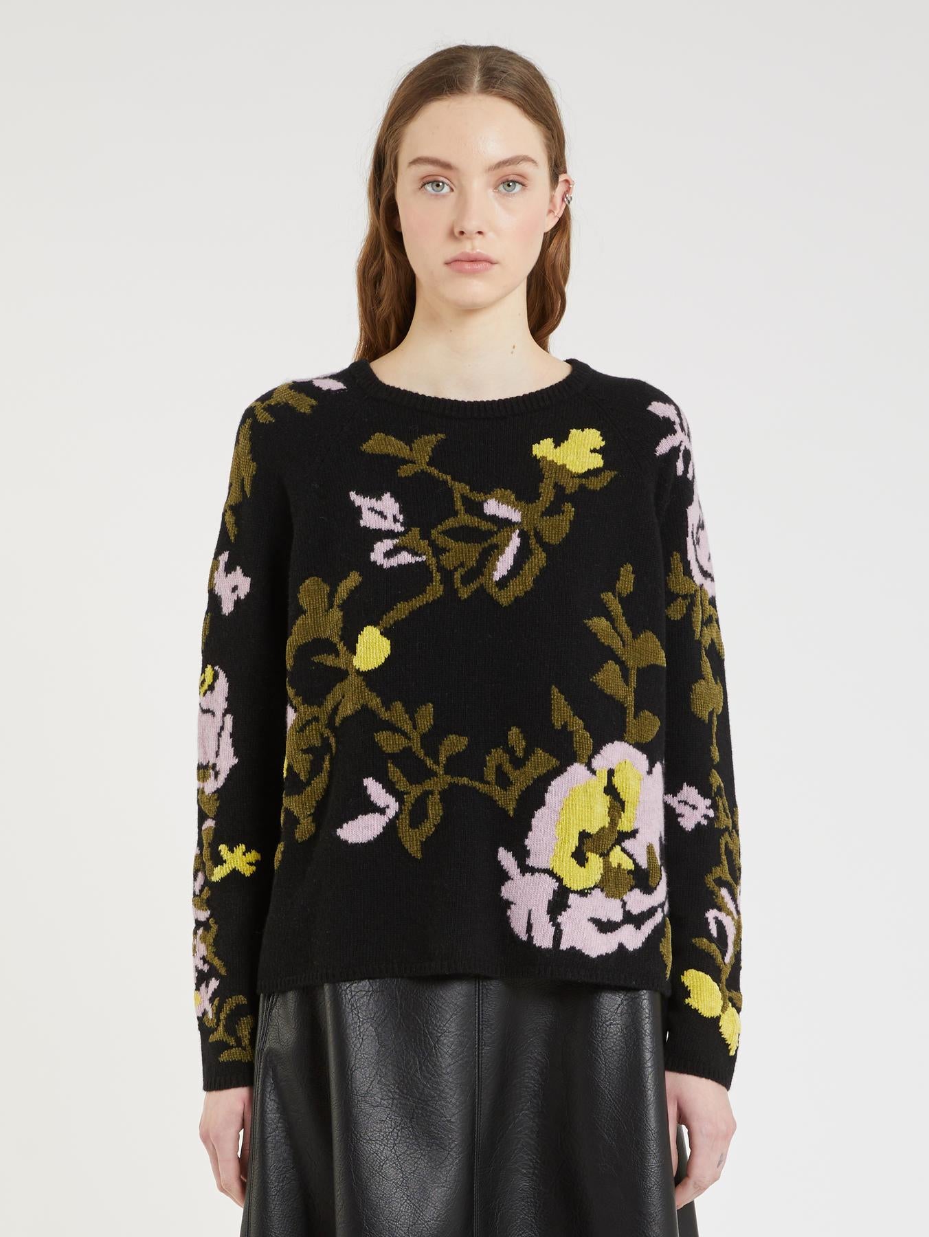 IBL-252736623 ZARDA BLACK INLAY KNIT TOP