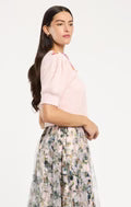 CQS-ZK12329480Z PINK FLOWER EMBROIDERED CARDIGAN