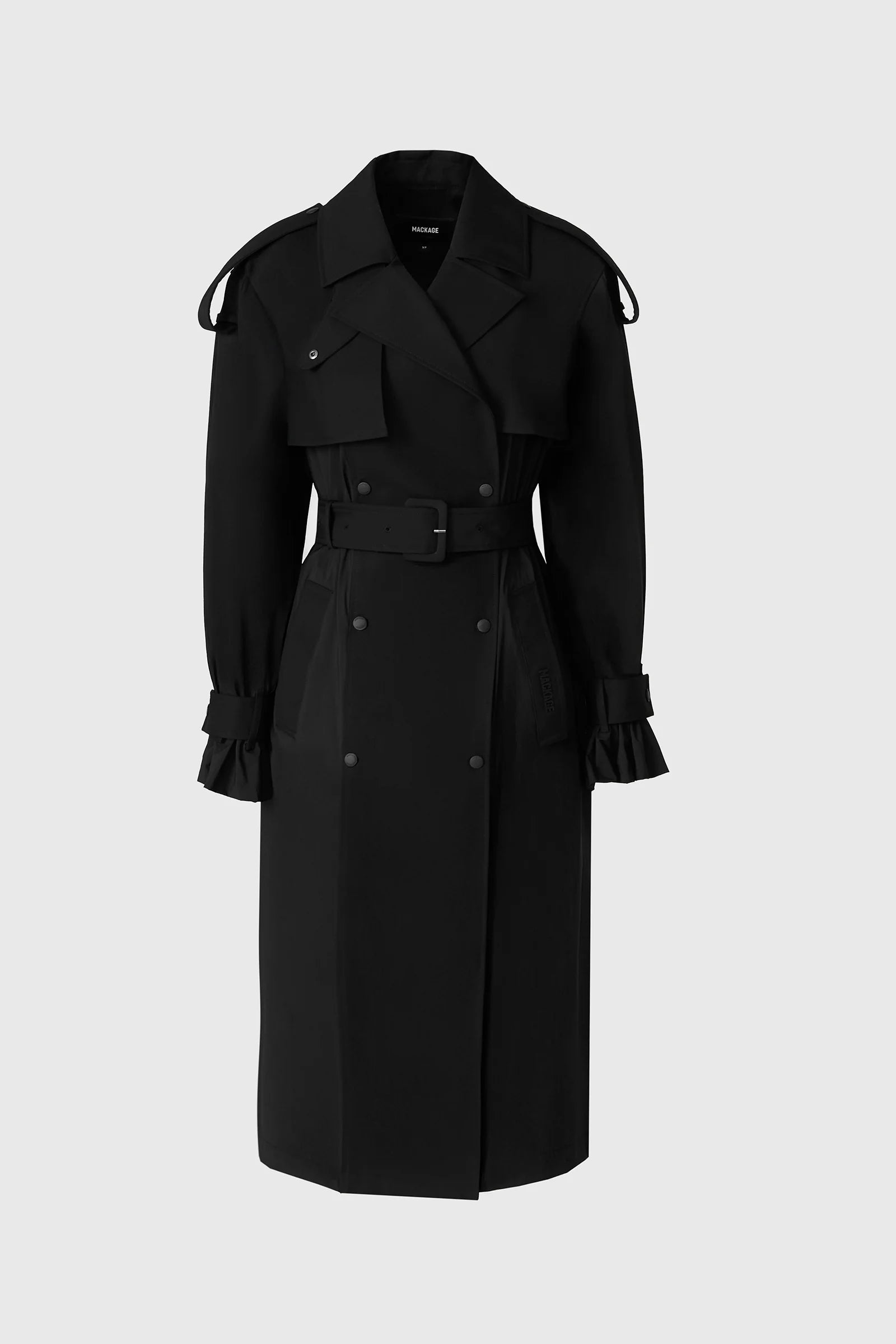 MKG-ZONOMI BLACK TRENCH COAT