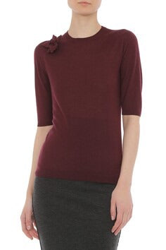 ABF-A0908 IVORY FLOWER MERINO WOOL TOP