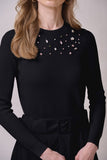 ROP-RPS2538 BLACK COLOURED RHINESTONES TOP