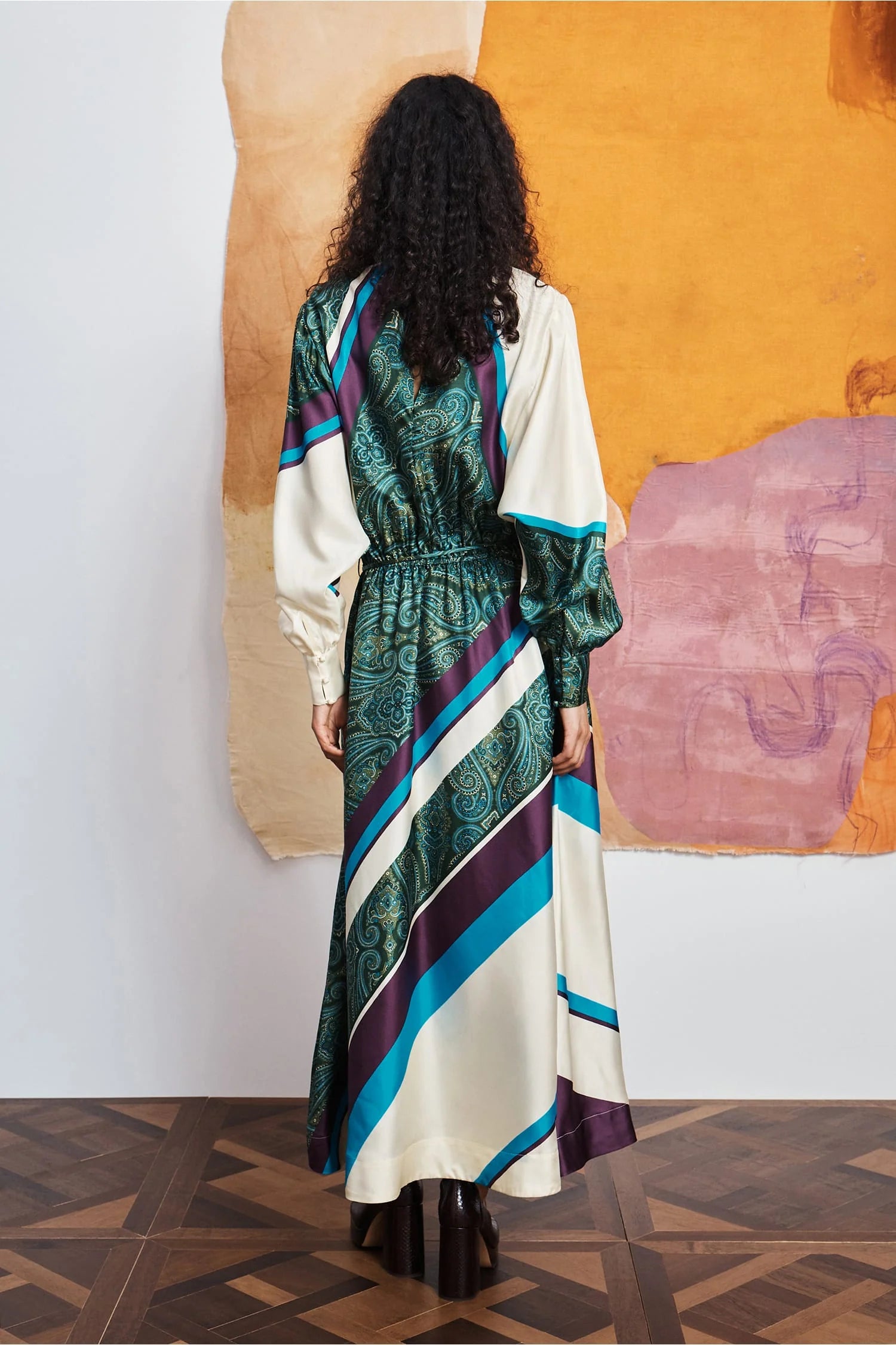 ALEMAIS-7578D JONI MULTI SILK DRESS