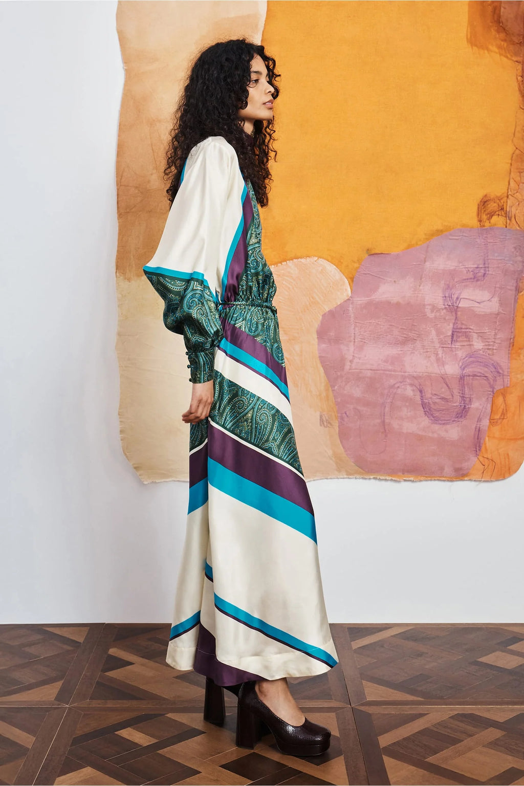 ALEMAIS-7578D JONI MULTI SILK DRESS