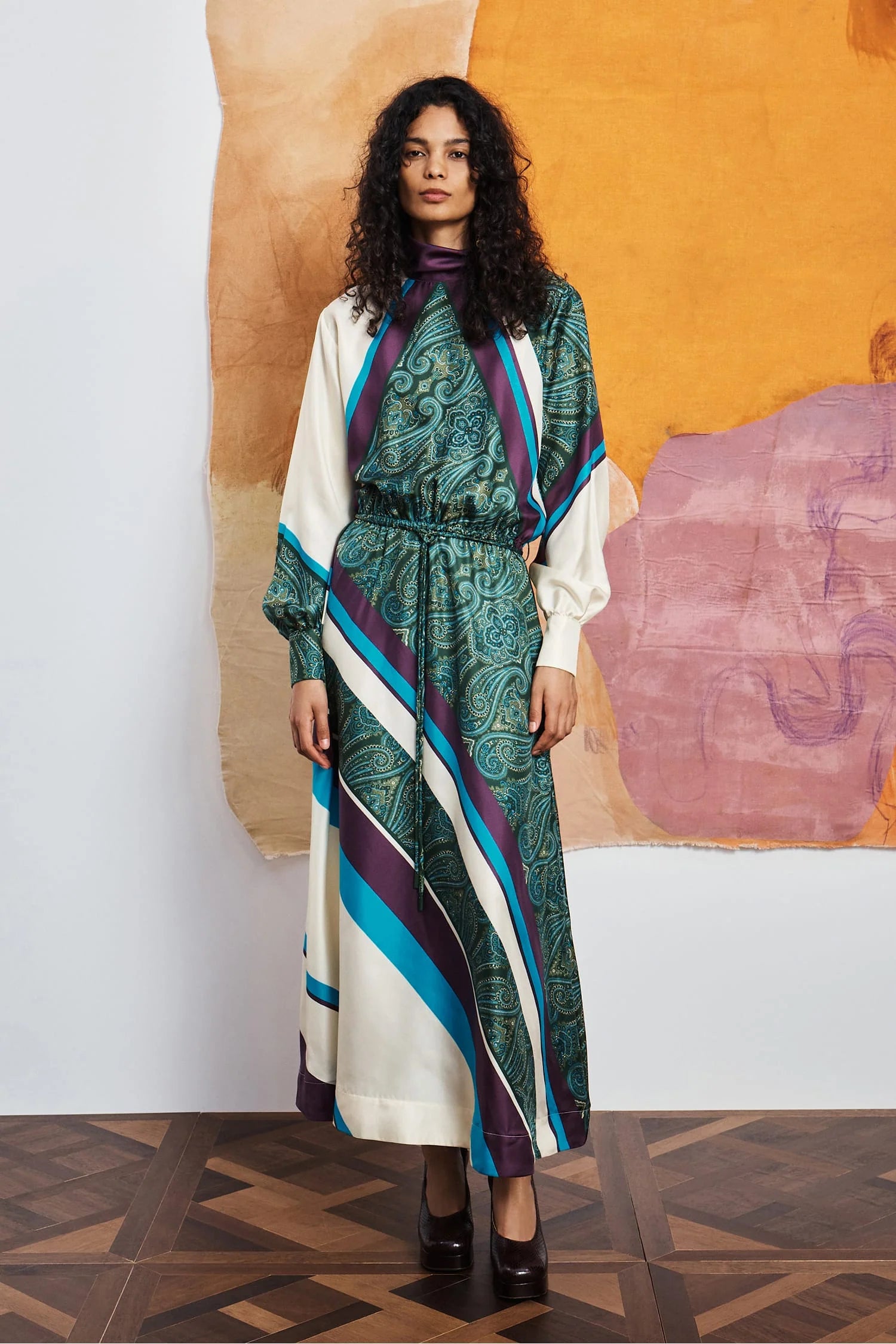 ALEMAIS-7578D JONI MULTI SILK DRESS