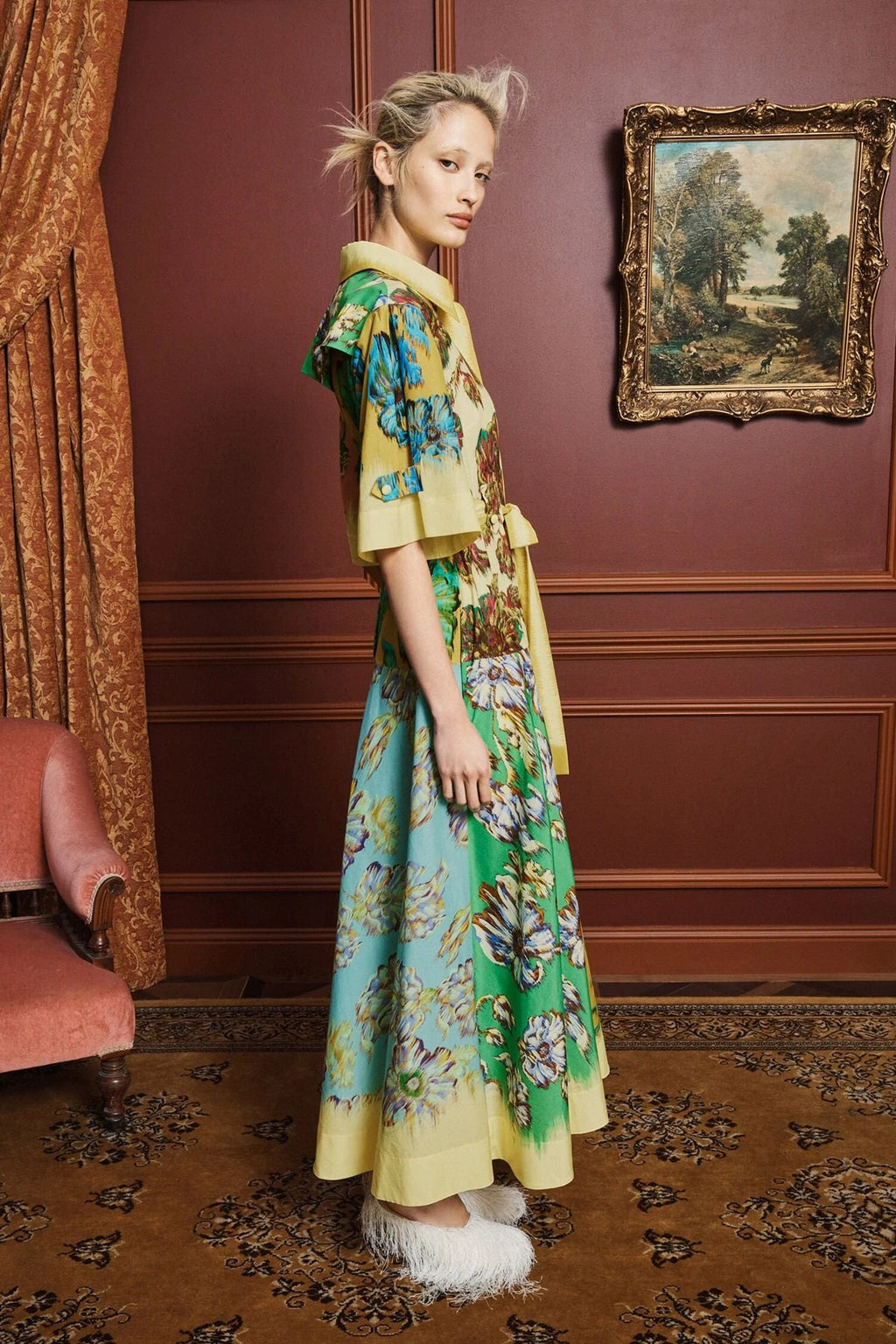 ALM-7579D JERRY MULTI COLOUR FLORAL SHIRT DRESS