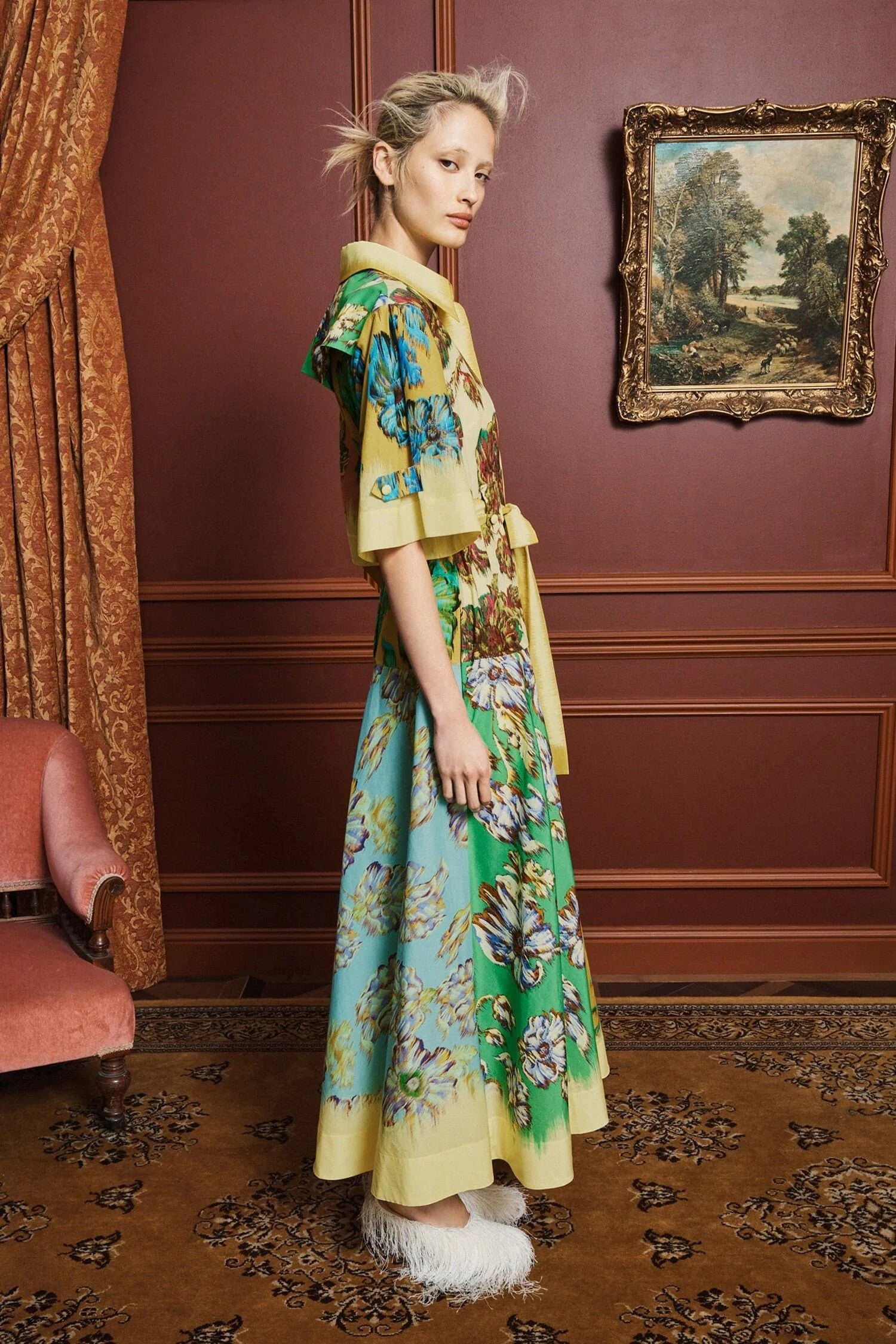 ALM-7579D JERRY MULTI COLOUR FLORAL SHIRT DRESS