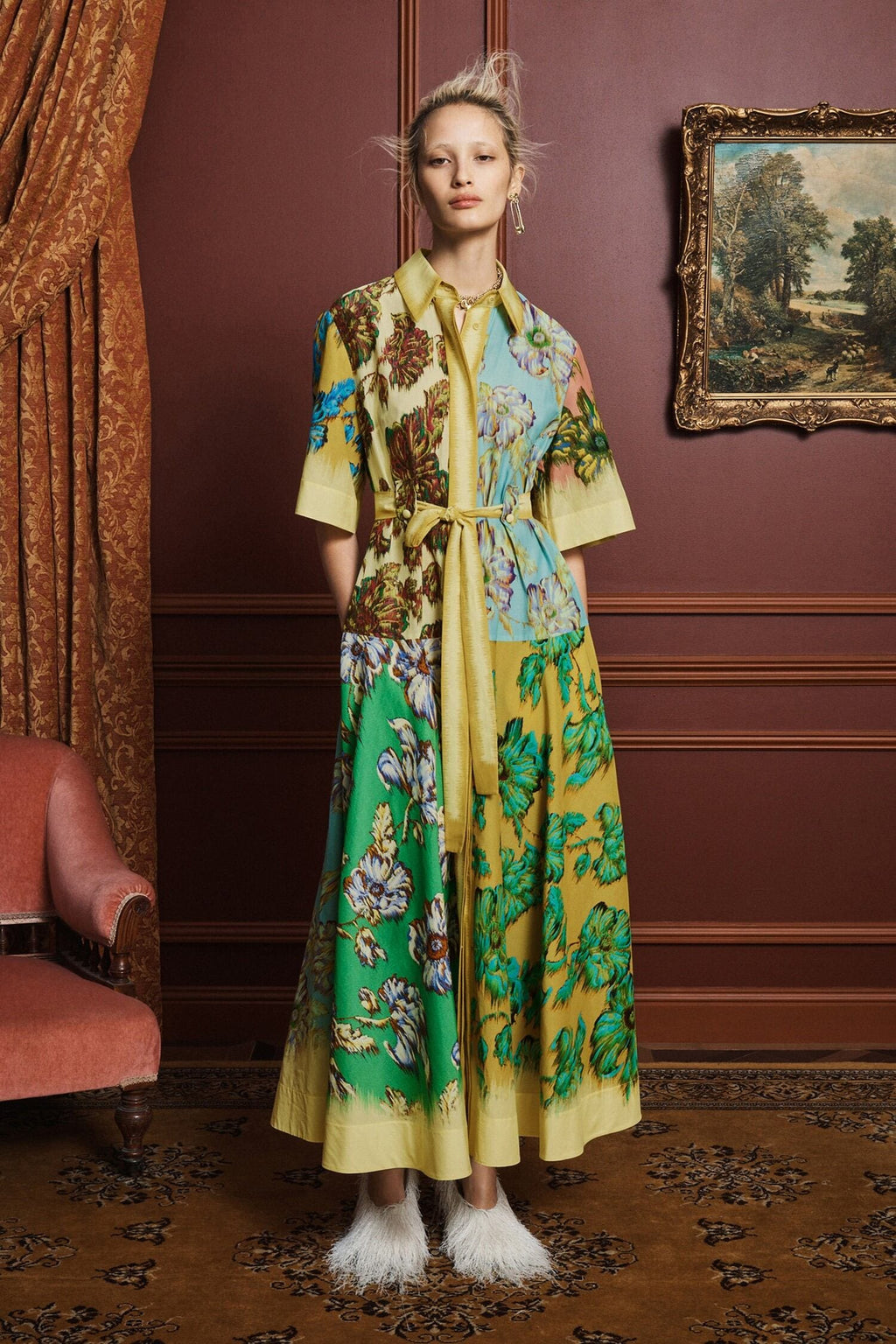ALM-7579D JERRY MULTI COLOUR FLORAL SHIRT DRESS