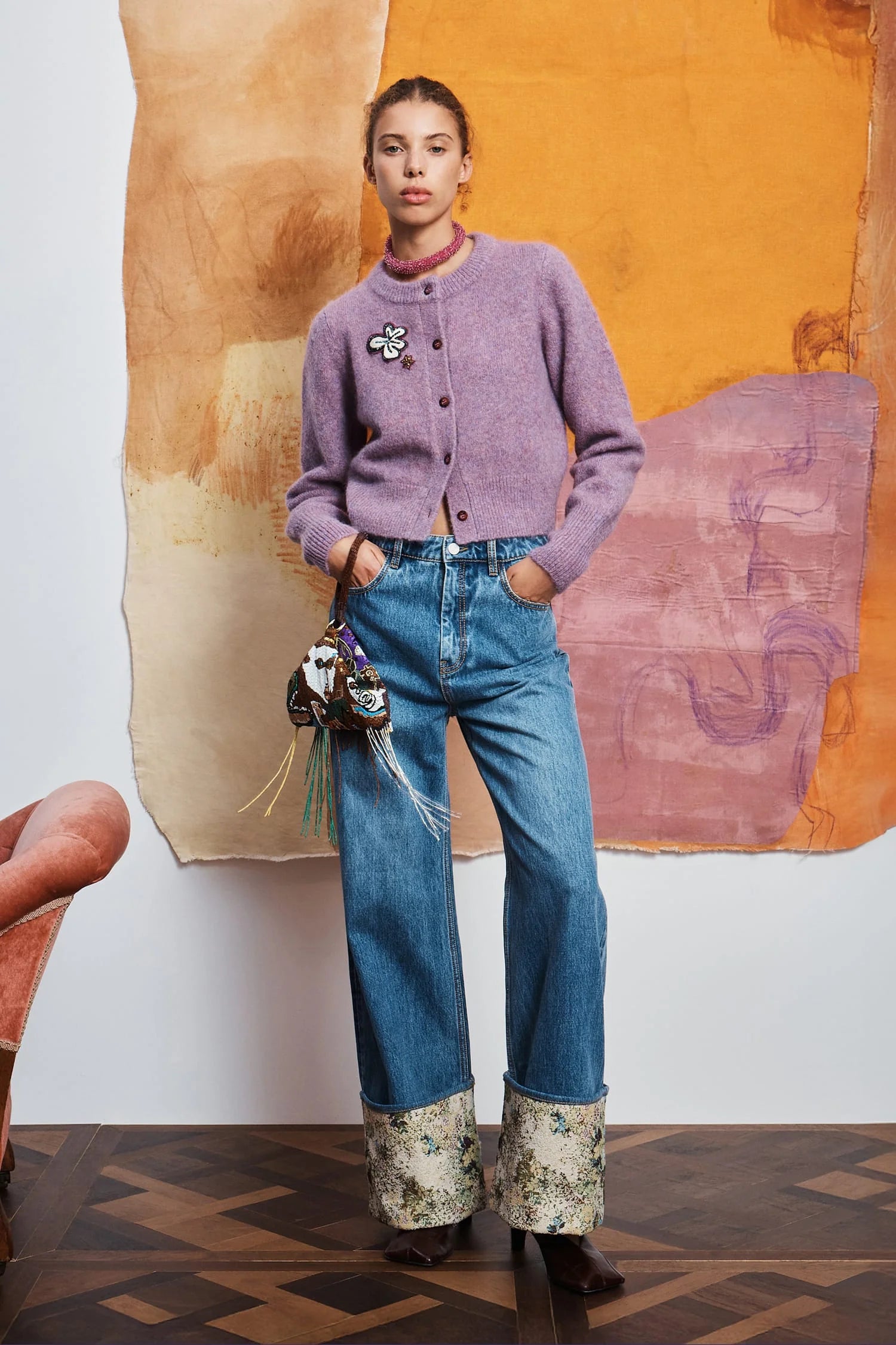 ALEMAIS-7556K REGGIE LILAC CARDIGAN