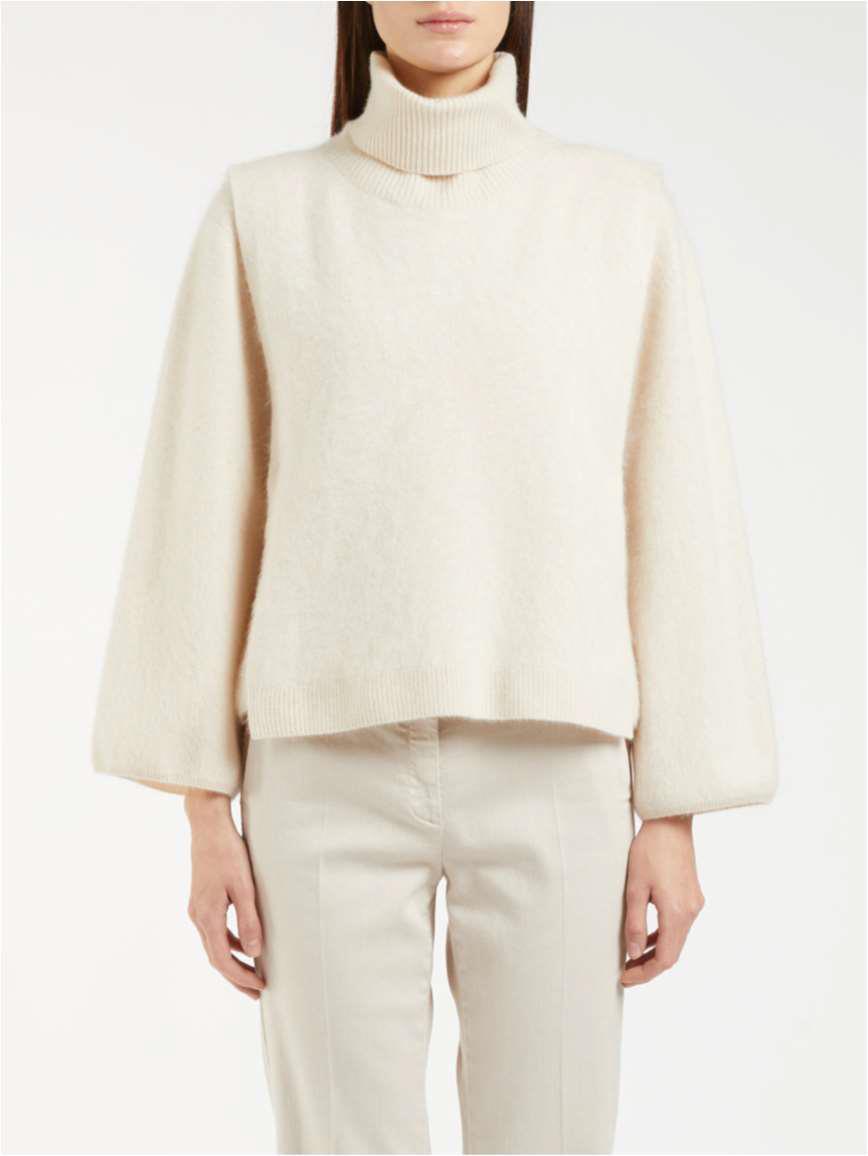 MRL-252374604 AUSONIA CREAM SLEEVELESS WOOL TOP