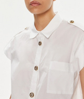 TWS-241TT2194 WHITE BUTTON BLOUSE