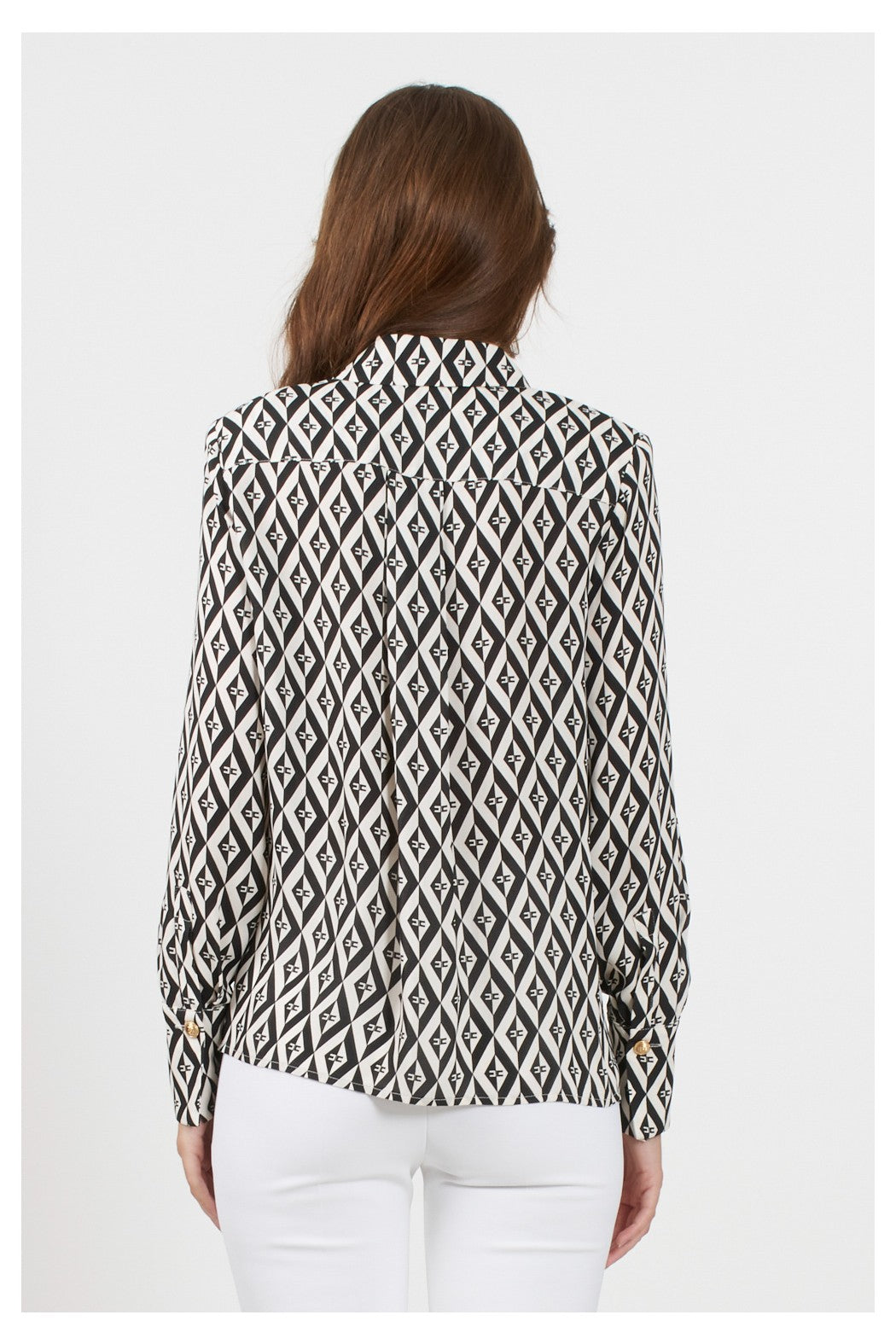 ELS-CA02436E2 BLACK&CREAM BLOUSE
