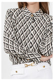 ELS-CA02436E2 BLACK&CREAM BLOUSE