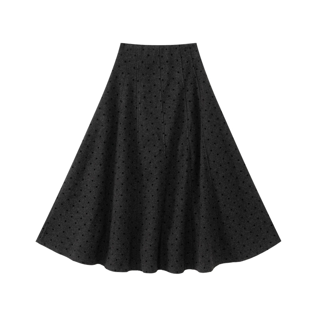 INO-M2-1505 CHARCOAL DOTTED SKIRT