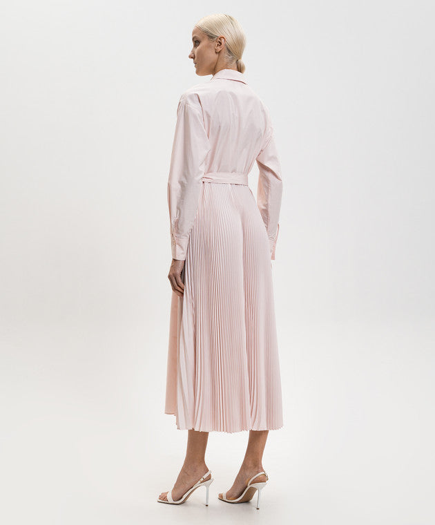 pleated back shirt dress Mia Cotton Poplin Pleated Back Button Up Shirt Dress Small