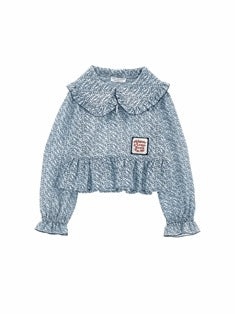 PHK-I1F307 BLUE PRINTED BLOUSE