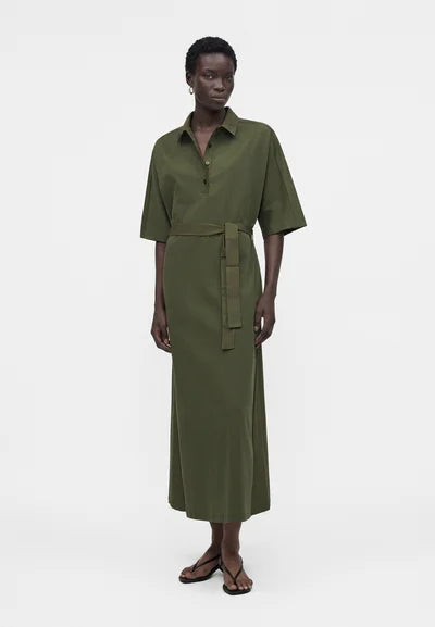 MM-2616621028 MMLALBERO GREEN SHIRT DRESS