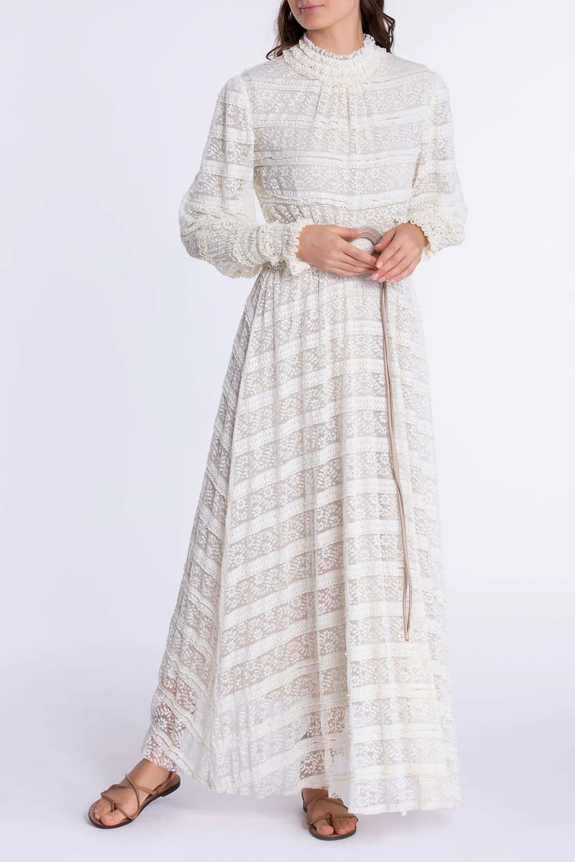 Elegant cream knit lace set