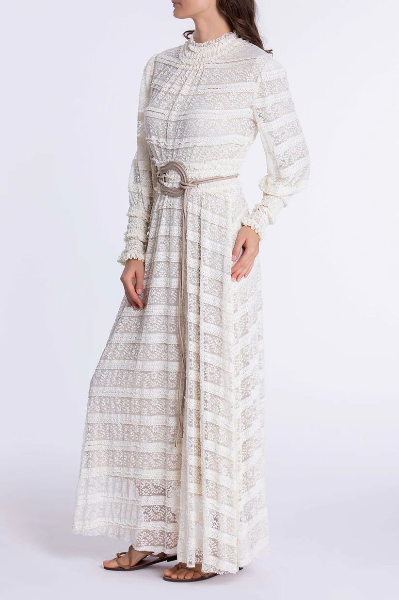 QPR-21329&51116 CREAM KNIT LACE SET