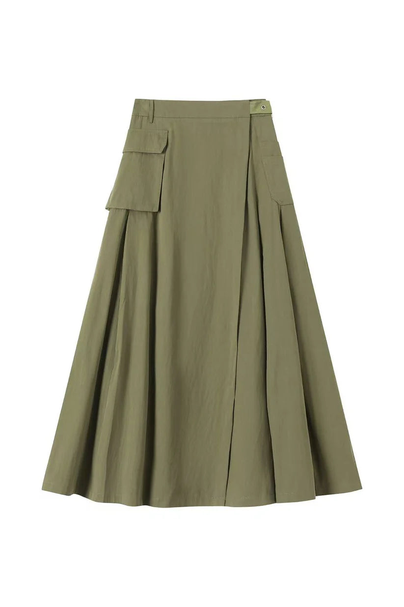 INO-M2-1595 KHAKI POCKET SKIRT