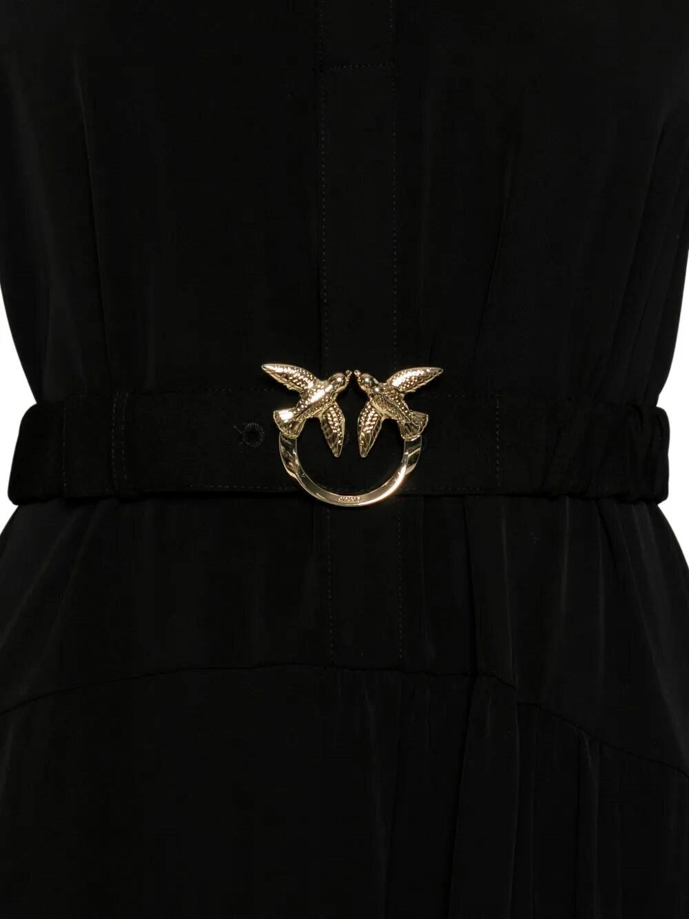 PKO-105597 SARTU BLACK LOGO BELT DRESS