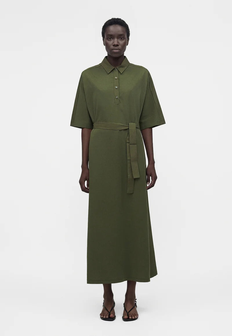 MM-2616621028 MMLALBERO GREEN SHIRT DRESS
