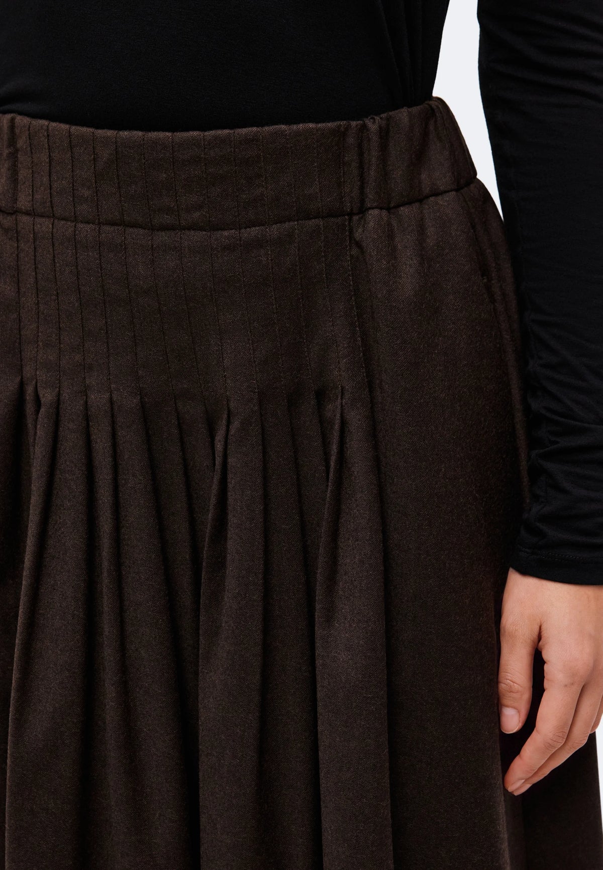 WKD-262510603 WKDOVEST BROWN WOOL SKIRT