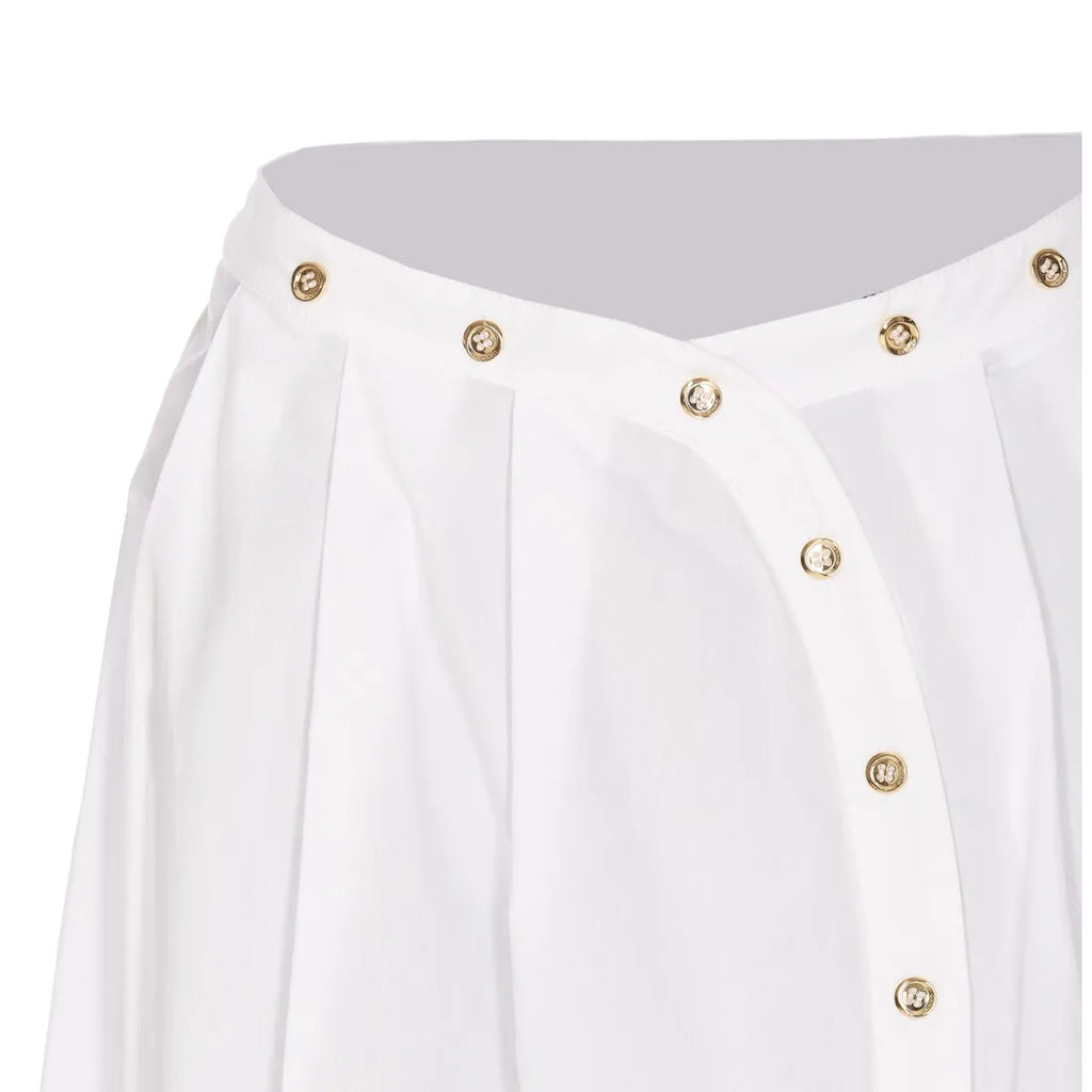 PKO-103285 PINKO ECUBA SKIRT IN WHITE AND BLACK