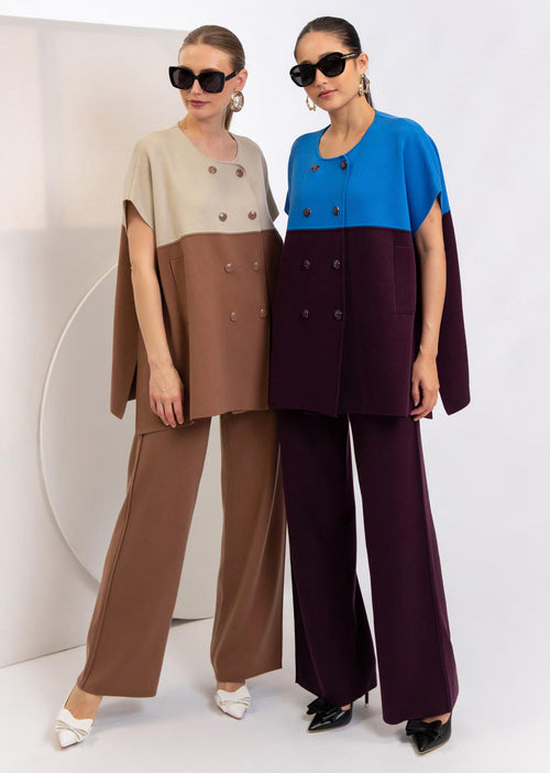 CST-F2598 BLACK AND WHITE CONTRAST TOP