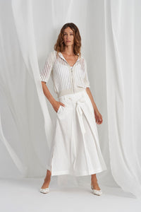 TRC-B420 IVORY CROCHET CARDIGAN