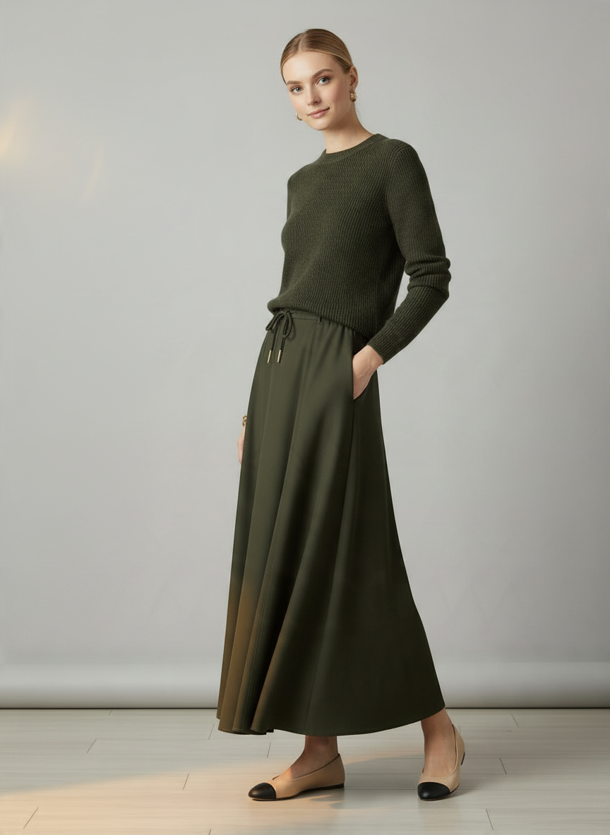 INO-M2-1413W AW26 OLIVE ROPE SKIRT