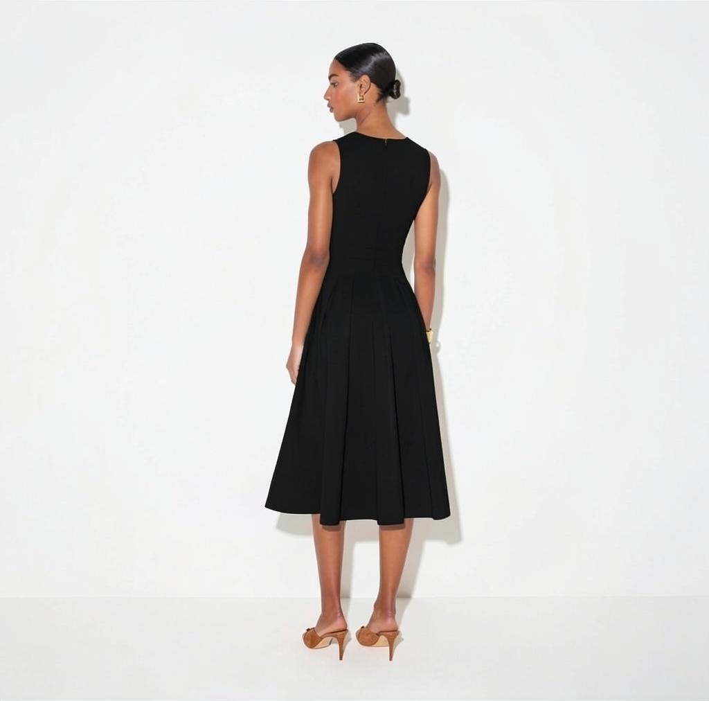 ELS-AB96666 BLACK SLEEVELESS DRESS