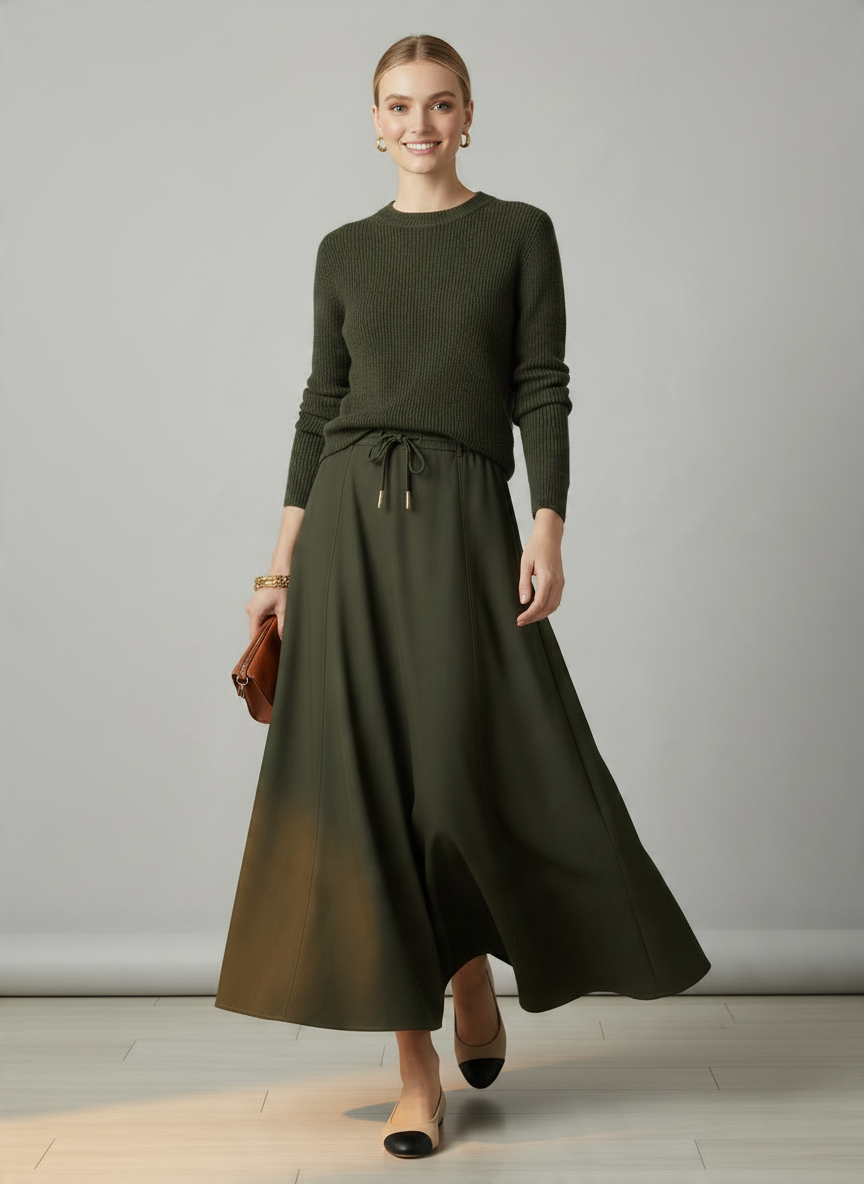 INO-M2-1413W AW26 OLIVE ROPE SKIRT